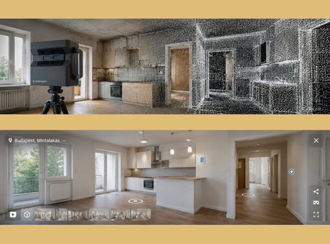 3D felmérés Matterport Pro3 lézerszkennerrel lakásfelújításhoz